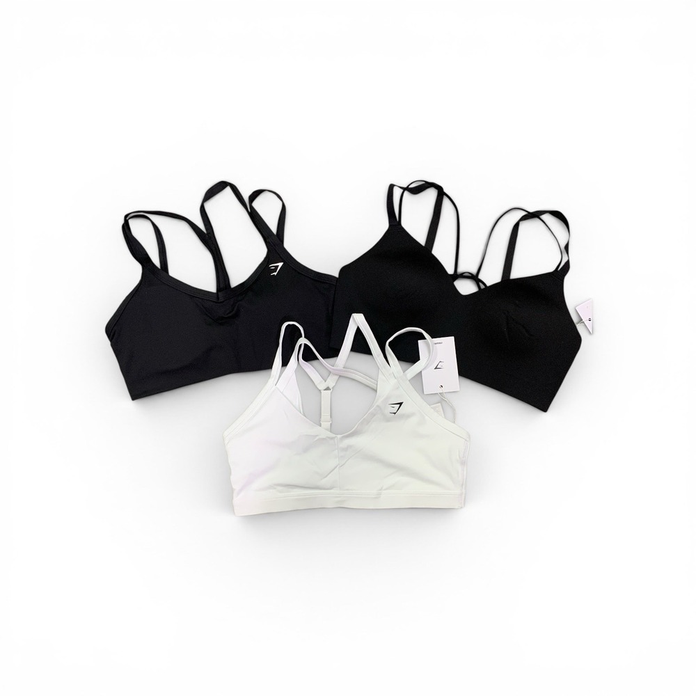 Lot Of 3 Gymshark Women's Super Soft Straps Sport Bras Assorted Colors Size L